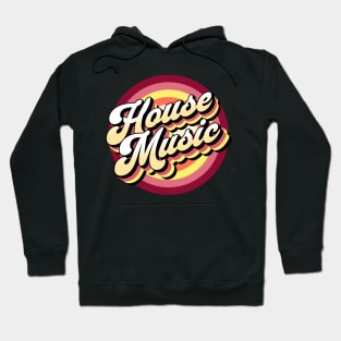 HOUSE MUSIC  - drop shadow target (yellow/red) Hoodie